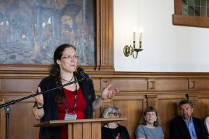 Carola Hein, conference convener, at the opening ceremony